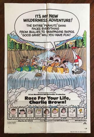 Race For Your Life Charlie Brown 1977 Peanuts Adventure Movie Poster
