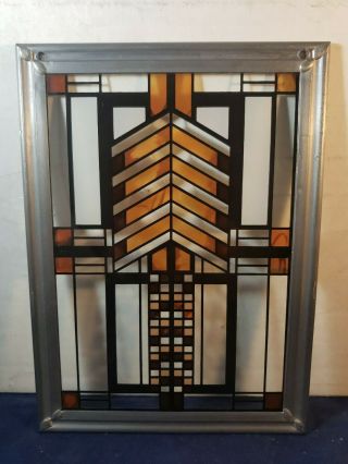 Certified Frank Lloyd Wright Foundation Stained Glass Panel Suncatcher