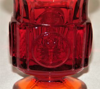 Vintage Retired Fostoria RUBY (Red) COIN GLASS FOOTED CIGARETTE URN 1969 - 81 EX 2