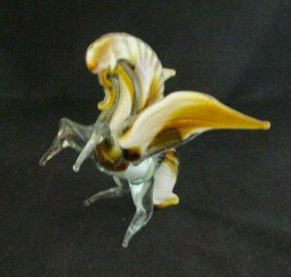 Murano Italy Hand Blown Gorgeous Artist Hand Crafted Glass Pegasus Figurine 2
