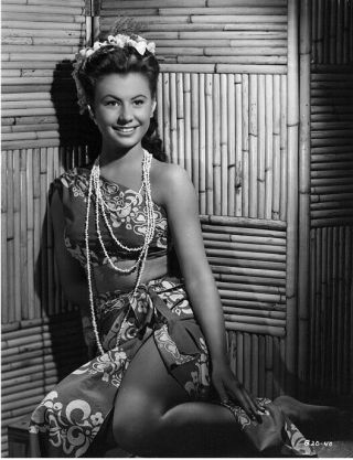 Mitzi Gaynor Sexy Barefoot Pin Up In Sarong Glamour Portrait Photo