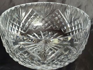 Gorgeous Large Signed Royal Brierley Gainsborough Cut Crystal 8 " Round Bowl