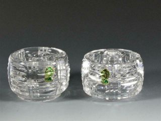Pair: Waterford Crystal Candle Holders 063/156 - W/ Stickers