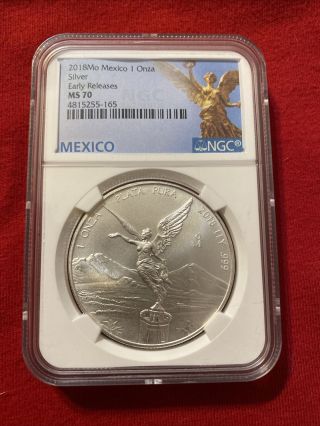 2018 Mexico 1 Onza Libertad Ngc Ms70 Er Mexico Label