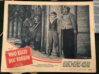 Who Killed " Doc " Robbin? 1947 United Artists 11x14 " Comedy Lobby Card Gorilla