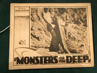 Monsters Of The Deep 1931 11x14 " Deep Sea Diving Lobby Card Harold Austin