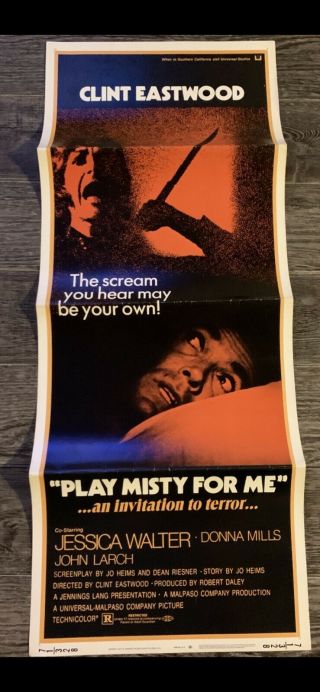 Clint Eastwood " Play Misty For Me " Insert Poster Vg,  1971 Donna Mills