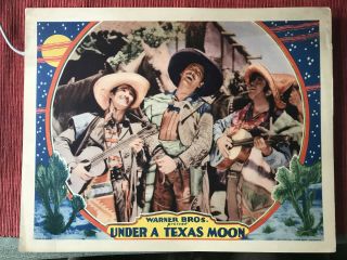 Under A Texas Moon 1930 Warner Brothers 11x14 " Western Lobby Card Frank Fay