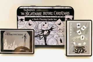 Neca Nightmare Before Christmas 2 Deck Playing Cards Set In Tin Case