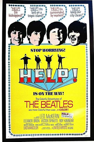 Beatles - Help 1965 Movie Lobby Card Directed By Richard Lester Scarce