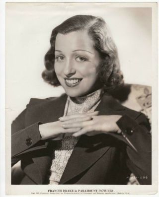 Frances Drake Stylish Pose Stunning Portrait Paramount 1935 Photo 45