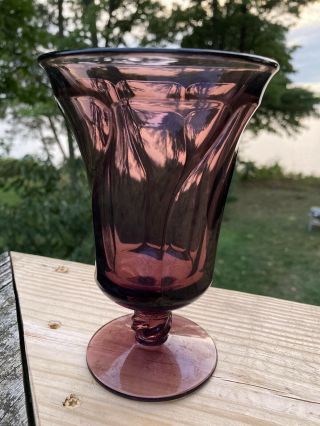 Fostoria Glass Amethyst Purple Jamestown Pattern Swirl Water Goblets Set Of 5