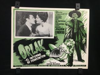 1960 Orlak,  The Hell Of Frankenstein Mexican Movie Lobby Card 14 " X11 "