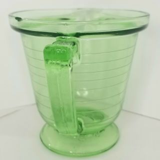T&S HANDIMAID Green Depression Glass 1 Quart Measuring Cup 3