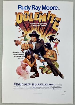 Vintage 1975 Rudy Ray Moore - Dolemite - Poster From His Personal Estate Eddie M