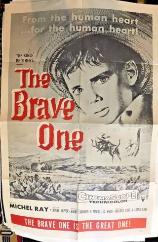 The Brave One 1956 Black And White Movie Poster Folded 40 " X 27 "
