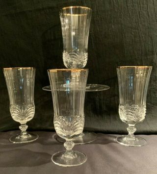 Royal Crystal Rock Aurea Gold Iced Tea Glass Crafted In Italy Set Of 4