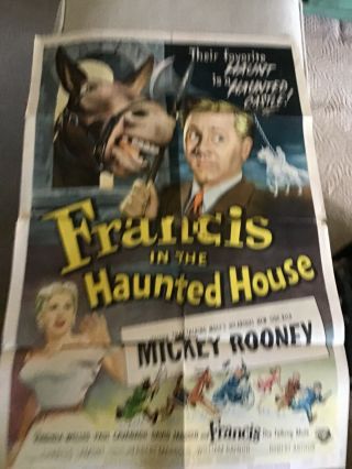 Vintage Movie Poster Francis In Haunt Horse 1955 Haunted Castle Art