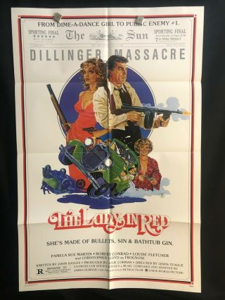The Lady In Red 1979 One Sheet Movie Poster Mob Mobster Dillinger Gangster Gang