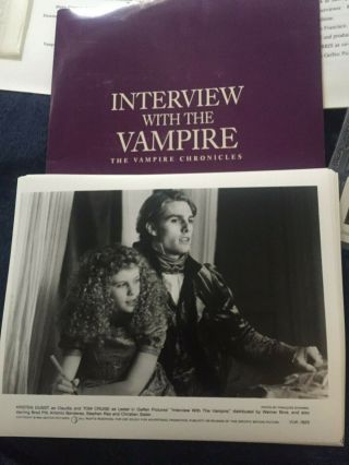 Movie Press Kit Interveiw With The Vampire Tom Cruise Kirsten Dunst