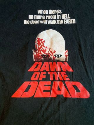 Vintage Dawn Of The Dead Zombie George Romero Horror Movie Promo Shirt Xl