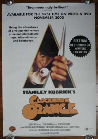 A Clockwork Orange 2000 Australian Dvd/video One Sheet Movie Poster
