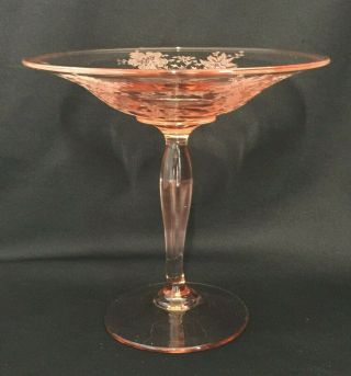 Cambridge Glass Wildflower Pink Tall Comport