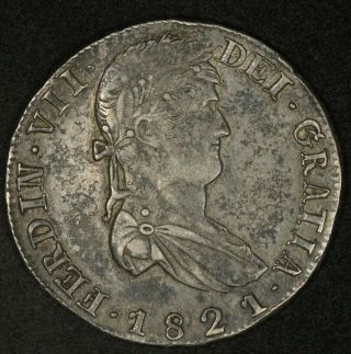 1821 - Zs Rg Mexico 8 Reales Mexican War For Independence Strong Details