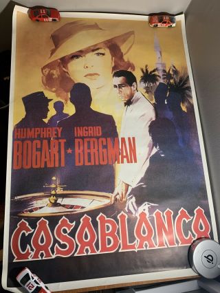 Casablanca Video Movie Poster 27x40 Humphrey Bogart Ige Roma Vintage