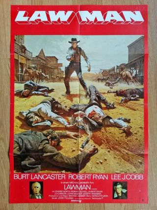 Burt Lancaster Lawman - Rare German 1 - Sheet Poster 1971 - Robert Ryan - M.  Winner