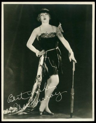 Mae Murray In Roaring 20s Dress Vintage 1920s Portrait Dblwt Photo