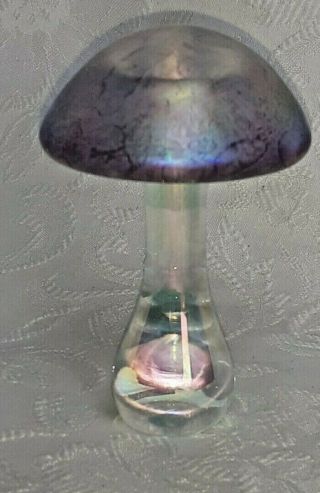 Amethyst Heron Glass Mushroom - Etched on Base - Hand Crafted - Gift Box 2