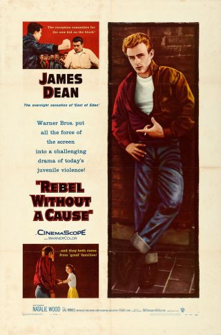 Rebel Without A Cause 27x41 Warners Re - Release Movie Poster James Dean