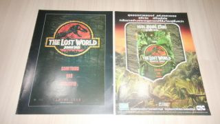 2x The Lost World Jurassic Park Steven Spielberg Thailand Movie Ad.  Vhs Rare