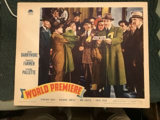World Premiere 1941 Paramount 11x14 " Lobby Card John Barrymore Frances Farmer