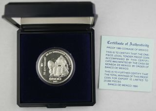 Mexico 1985 Mo $500 Pesos 925 Silver Proof Coin Km 511 75th Anniversary,  Box