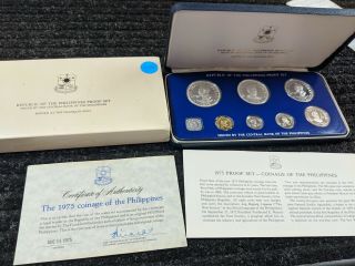 1975 Republic Of The Philippines 8 - Coin Silver Proof Set Complete - 579