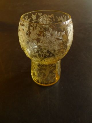 $29.  99 Cambridge Glass Wildflower Mandarin Gold Flat Tumbler 3400 Line