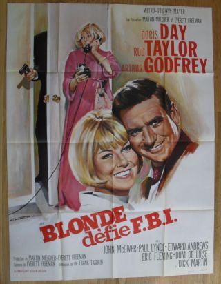 Glass Bottom Boat Spy Doris Day French Movie Poster 63 " X47 " 