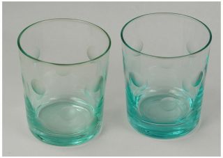 Marquis By Waterford Crystal " Polka Dot " Double Old Fashioned Tumblers (2)