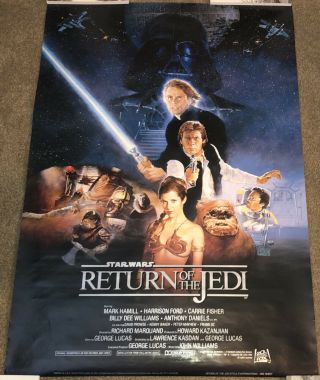 1995 Star Wars Return Of The Jedi Movie Poster Slave Leia Darth Vader Han Solo