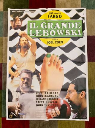 The Big Lebowski Italian Theater Movie Poster 39 " X 55 " 1998