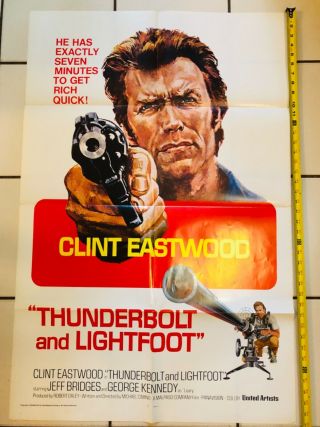 Vintage Thunderbolt And Lightfoot 1974 1 Sheet Movie Poster 27x41 Clint Eastwood