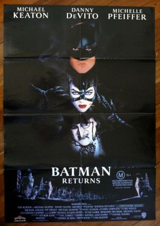 Batman Returns 1992 Australian One Sheet Movie Poster Michael Keaton