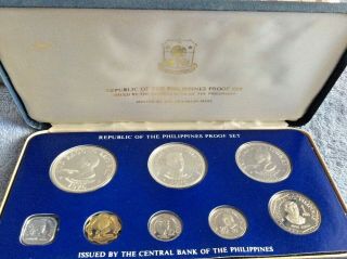1975 Republic Of The Philippines Central Bank Proof Coin Set; Franklin