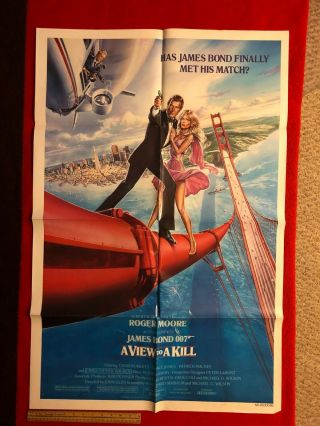 A View To A Kill Roger Moore James Bond 007 One Sheet Movie Poster Folded 1985