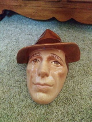 Humphrey Bogart Casablanca Ceramic Face Mask Clay Art Wall Hanging San Francisco