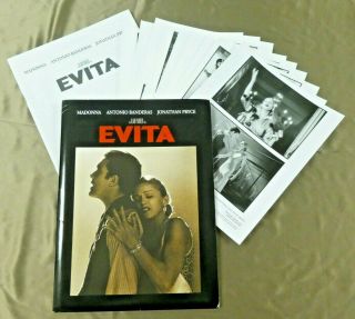 Evita Movie Press Kit Madonna Antonio Banderas Folder Booklet 10 Photos