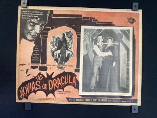 1960 Brides Of Dracula Horror Authentic Mexican Lobby Card Art 16 " X12 "