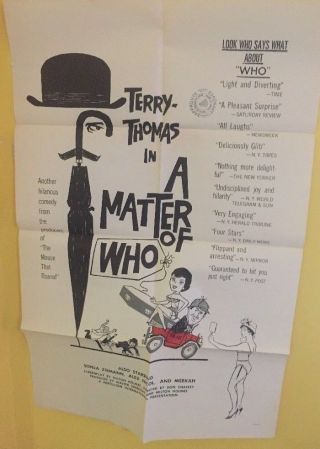 A Matter Of Who - Terry - Thomas - One Sheet Movie Poster
